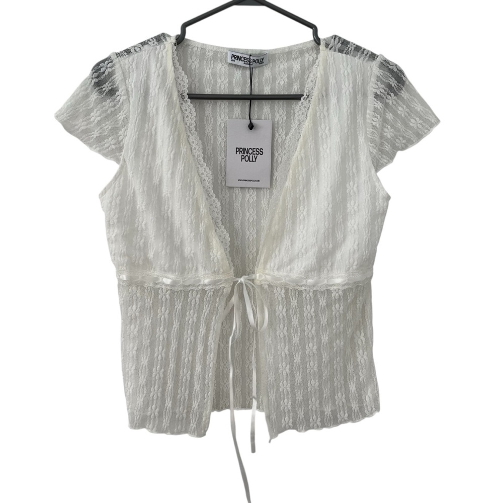 Princess Polly Sumbao White Lace Top